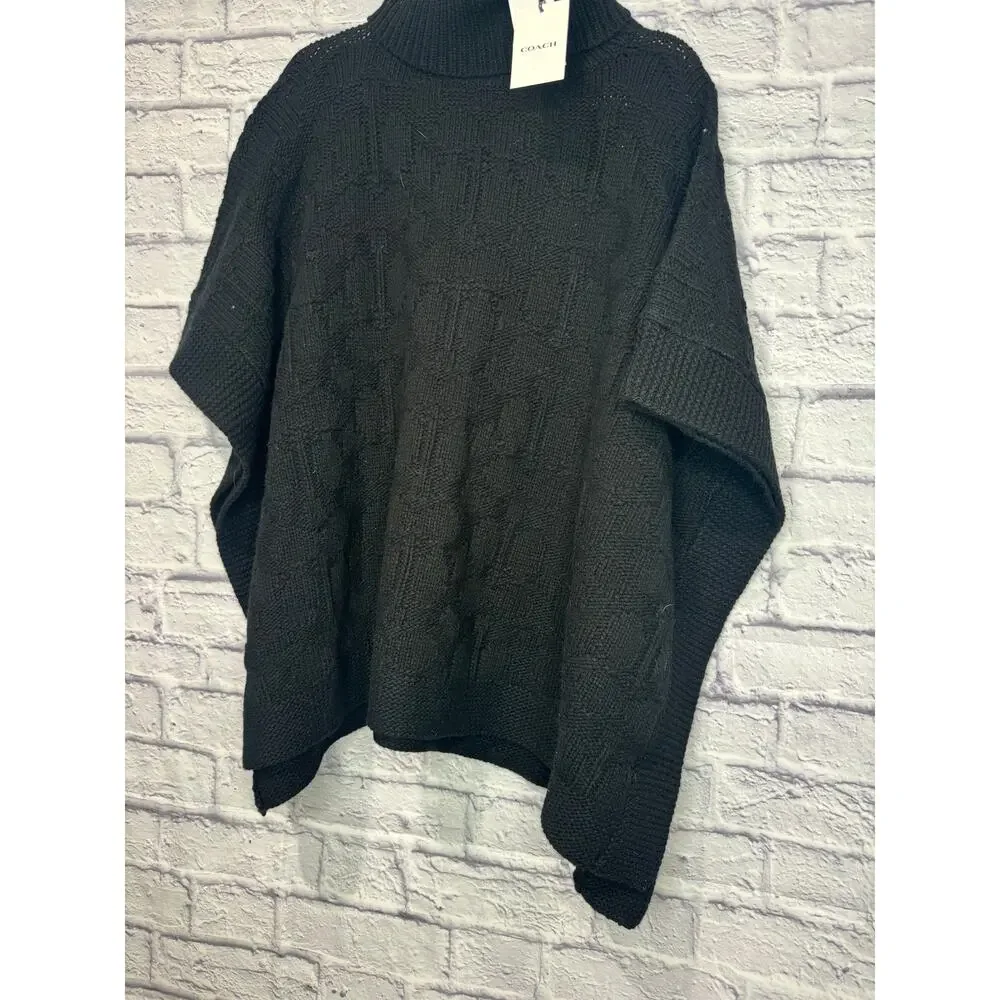 *COACH Signature Knit Poncho XS/S Oversize NWT*
